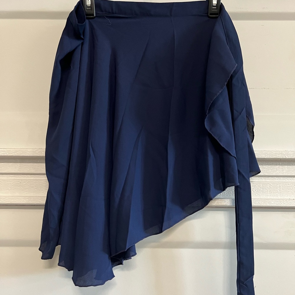 Elegant Navy Blue Women's Ballet Wrap Skirt